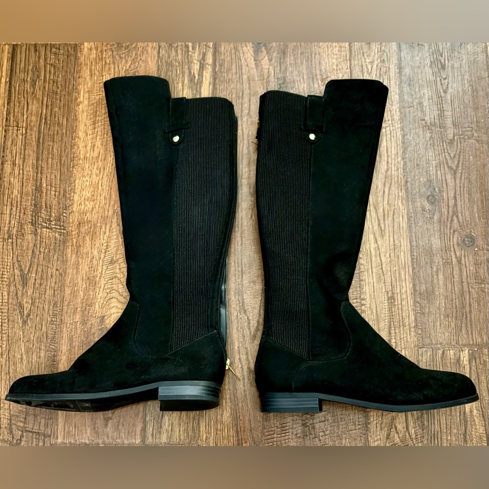 NEW Anne Klein AUDREY Womens Knee High Riding Boot Black Size 6 Faux Suede iFlex - Picture 3 of 10